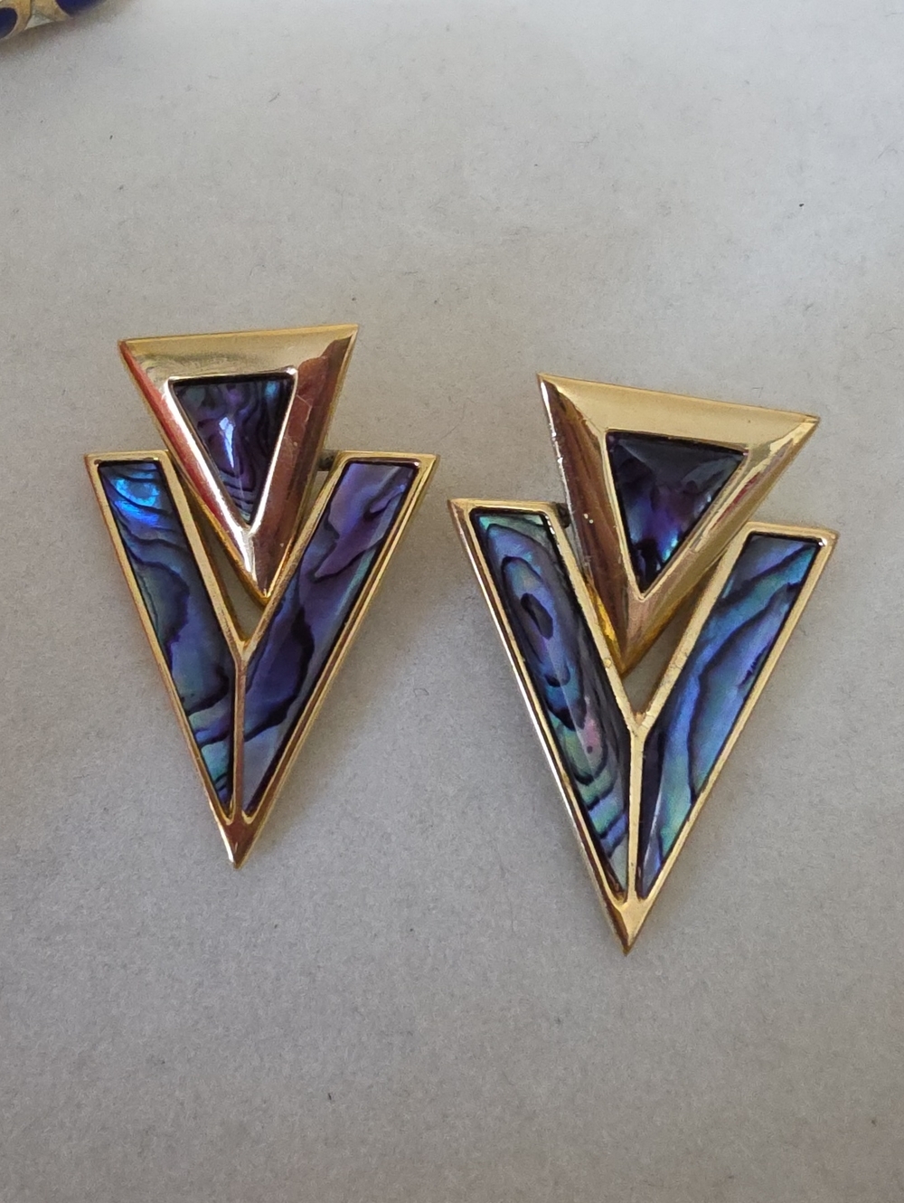 Butler: Gold-Tone Abalone-style Geometric Earrings | 14K Gold-filled Ear Posts
